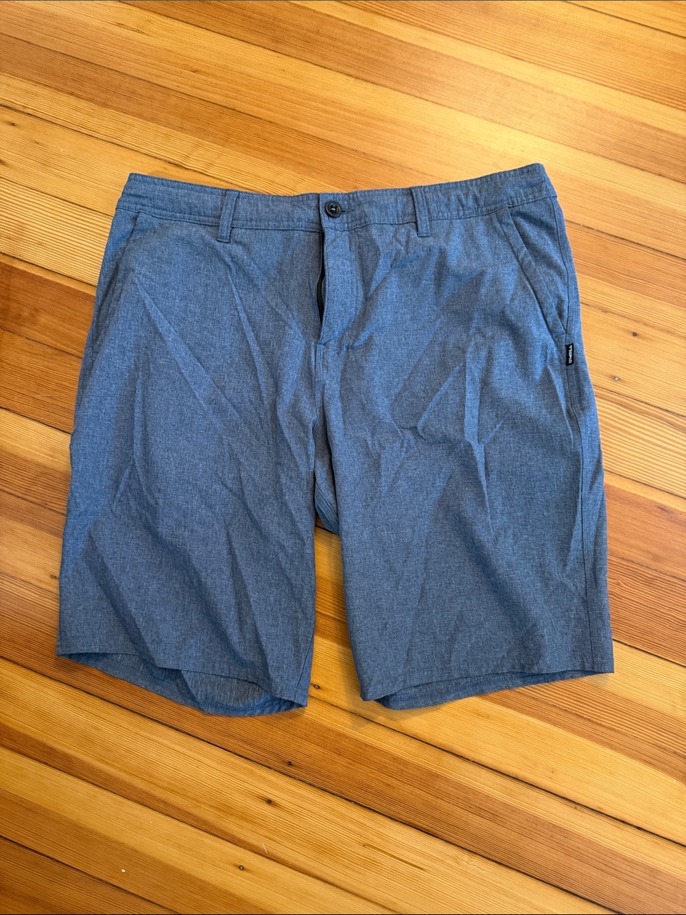 O'Neill Men's Heather Blue Flat Front Shorts
